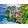 Trefl - Hallstatt, Autriche - 1000 Pièces, Vue sur Les Alpes, Lac, Paysage, Vue sur la Ville, Puzzle, Divertissement Créatif,