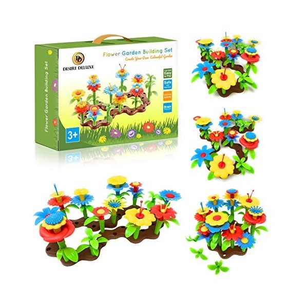 Desire Deluxe Jouets pour Filles Enfants de 3 Ans Jouet de Construction de Jardin à Fleurs Jeu de Construction pour Bébé, Enf