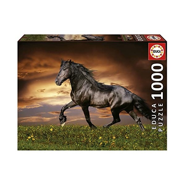 Educa - Cheval Au Trot | Puzzle de 1000 pièces. Mesure : 68 x 48 cm. Comprend Fix Puzzle Tail pour laccrocher Une Fois lass