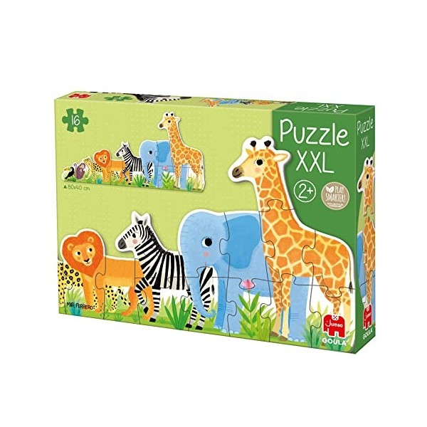 Goula Puzzle XXL - Les animaux de la Jungle - 16 pièces - Puzzle enfant grand format - A partir de 2 ans