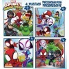 Educa - Spidey progressif et Ses Amis étonnants 12-16-20-25, 4 Puzzles en Carton progressif avec 12-16-20-25 pièces, Mesure a