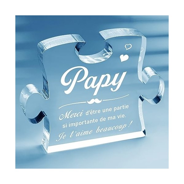 Giftasy Cadeau pour Papy - Puzzle Acrylique, Cadeau Anniversaire Papi, Cadeau Noel Grand Pere, Idee Cadeau Grand Pere Origina