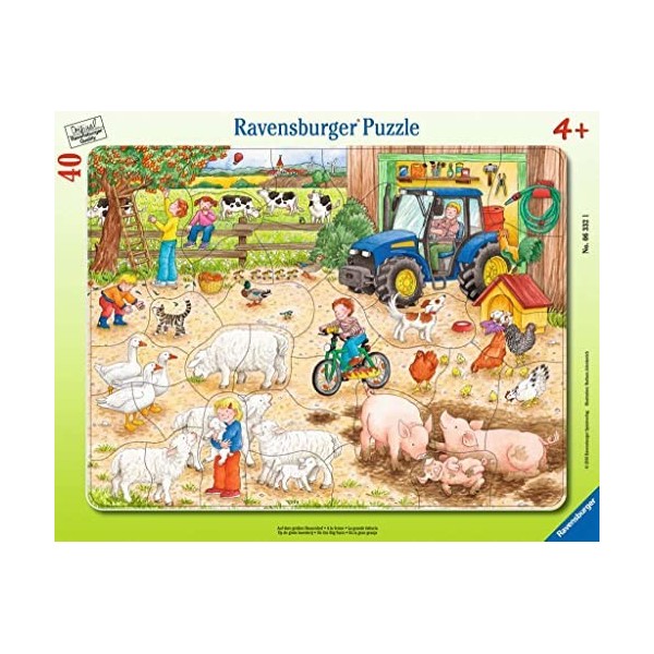 Ravensburger - Puzzle Enfant - Puzzle cadre 30-48 pièces - Puzzle cadre 30-48 pièces - A la ferme- Fille ou garçon dès 4 ans 