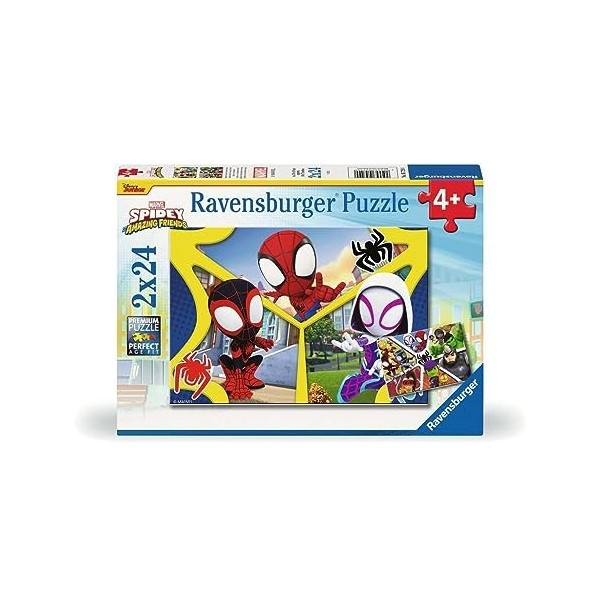 Ravensburger - Puzzle pour enfants - 2x24 pièces - Titre non définitif / Spidey - Dès 4 ans - Puzzle de qualité supérieure - 