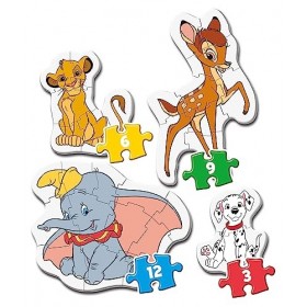 Clementoni - 20806 - My First Puzzle - Animal Friends - 3,6,9,12&nbsp;Pièces - Disney