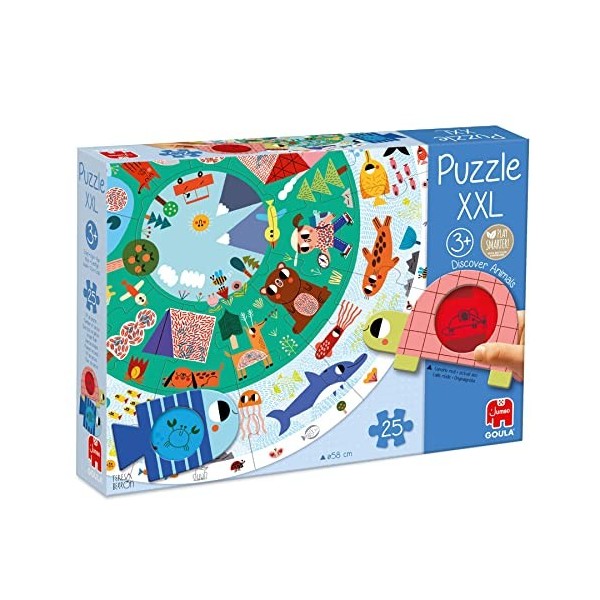 Goula Puzzle XXL - Découverte des Animaux - 25 pièces - Puzzle enfant progressif grand format - A partir de 3 ans