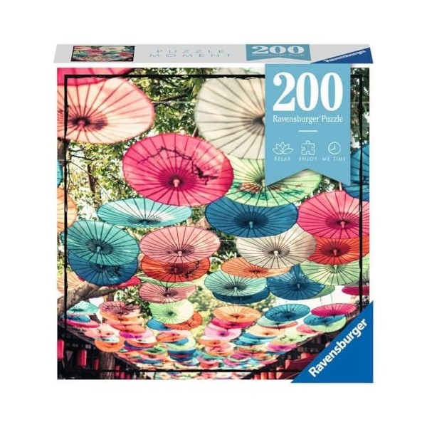 Ravensburger - Puzzle Adulte débutant - Puzzle Moment 200 pièces - Parapluies Moment puzzle MeTime - Puzzle de qualité premi