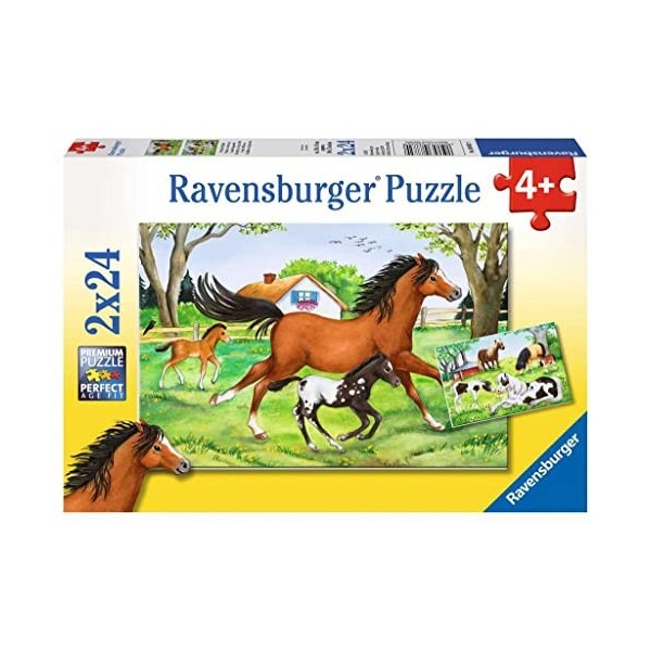 Ravensburger - Puzzle Enfant - Puzzles 2x24 p - Monde de chevaux - Dès 4 ans - 08882