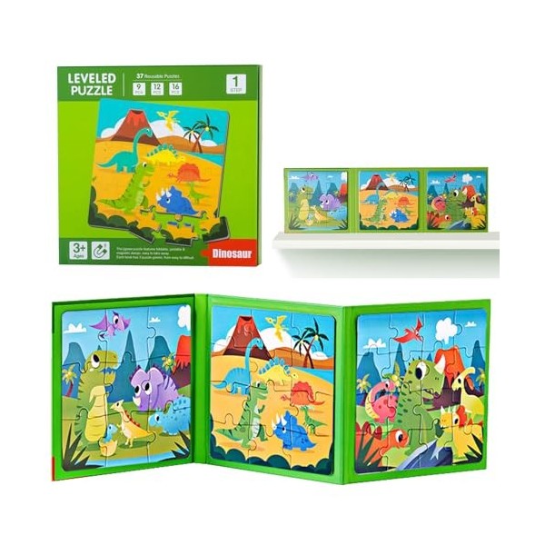 shineFinder Jeu magnétique Puzzle - Jeux de Voyage Enfants à partir de 3 4 5 Ans - pour occuper Les Enfants en Avion/Voiture 