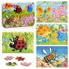 Jouet Puzzle en Bois pour Enfants 2 3 4 5 Ans, 4 in 1 Animaux Jigsaw Puzzles Jouets Montessori Tout-Petits Jouet Éducatif Par