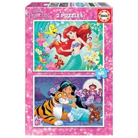 Educa - 2 Puzzles de 48 pièces pour Enfants | Disney Princesses Ariel + Jasmine. À partir de 5 Ans 18213 