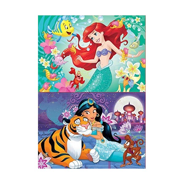 Educa - 2 Puzzles de 48 pièces pour Enfants | Disney Princesses Ariel + Jasmine. À partir de 5 Ans 18213 