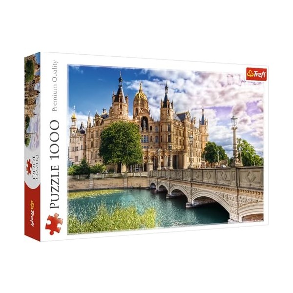 Trefl - Château sur lîle - 1000 Pièces, Puzzle avec Un Château, Vue sur Le Château, Pont, Monuments, DIY Puzzle, Divertissem