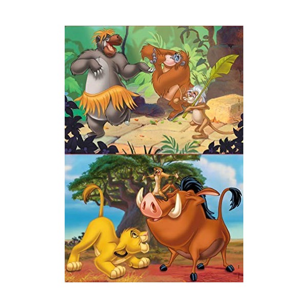 Educa - Disney Animals. Comprend 2 Puzzles en Carton recyclé de 20 chacun - Deux Fois Plus de Plaisir !. Recommandé à partir 