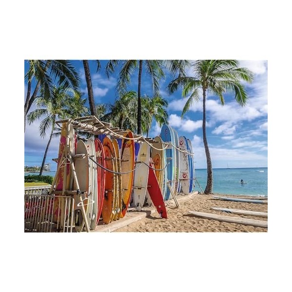 Trefl-Plage de Waikiki, Hawaii-Puzzle 1000 éléments-Puzzle Moderne pour Les passionnés de Surf, États-Unis, DIY, Amusement, P