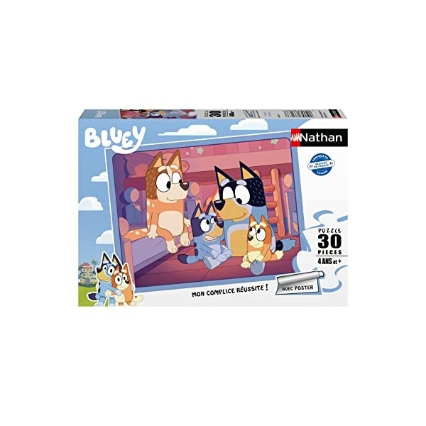 Nathan - Puzzle enfants - 30 pièces - Lheure de dormir Bluey - Fille ou garçon dès 4 ans - Puzzle de qualité supérieure - Ca