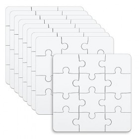10 Feuilles de Puzzle à Peindre pour Enfants, 10x10cm Puzzles Vierges 12 Pièces Puzzle Vierge Tous Les Puzzles Blancs pour En