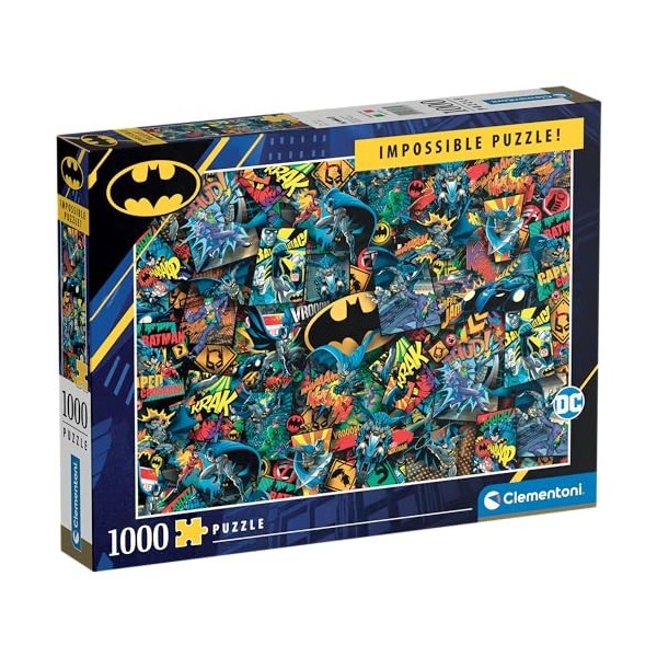 Clementoni Batman, Italy Batman-1000 pièces-Puzzle Adulte-fabriqué en Italie, 39575, No Color, 28.1 x 37 x 5.5