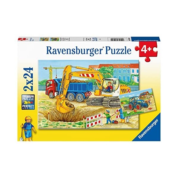 Ravensburger - Puzzle Enfant - Puzzles 2x24 p - Ferme et chantier - Dès 4 ans - 80560