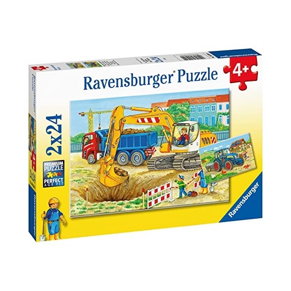 Ravensburger - Puzzle Enfant - Puzzles 2x24 p - Ferme et chantier - Dès 4 ans - 80560