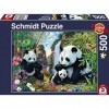 Schmidt Spiele 57380 Famille Panda à la Cascade, Puzzle de 500 pièces, Multicolore, Taille Unique