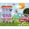 HABA 304186 - Puzzles Ma petite caserne de pompiers - 3 puzzles de 24 pièces chacun, 3 motifs différents de pompiers, puzzle 