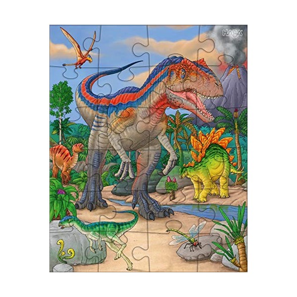 HABA Puzzles Dinosaures pour enfant-24 pièces-3 motifs sur le thème 4 ans +, 303377