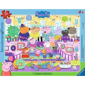 Ravensburger Fête de Famille amis-30 à 48 pièces-Puzzle Cadre Peppa Pig pour Enfants à partir de 4 Ans, 05699, Jaune