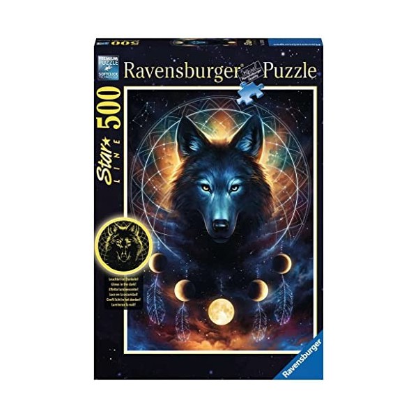 Ravensburger - Puzzle Adulte - Puzzle 500 p Star Line - Loup lumineux - 13970