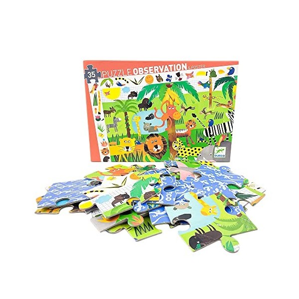 Djeco - 82889 - Puzzle Observation - Jungle - 35 Pièces