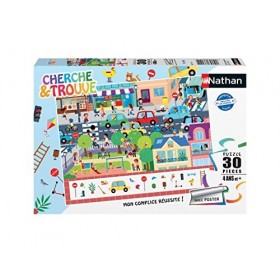 Nathan - Puzzle enfants - 45 pièces - Au zoo Cherche et trouve - Fille ou garçon dès 5 ans - Puzzle de qualité supérieure -