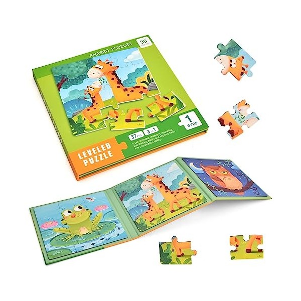 Vesaneae Puzzles Enfants, Puzzle Animaux Enfant, Jouet Puzzles pour Enfant, Jouet Éducatif Enfant, Puzzle Magnétique pour Enf