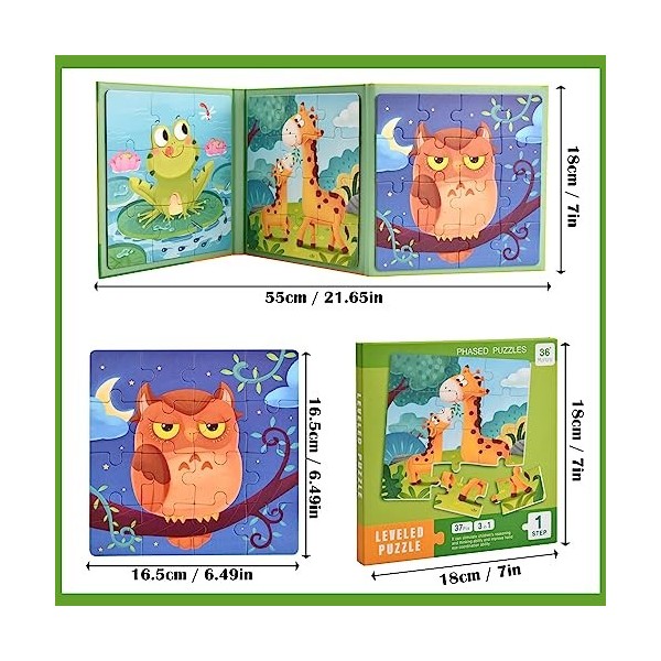 Vesaneae Puzzles Enfants, Puzzle Animaux Enfant, Jouet Puzzles pour Enfant, Jouet Éducatif Enfant, Puzzle Magnétique pour Enf