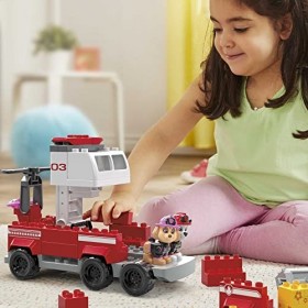 MEGA Coffret de construction Le Super Camion de Pompier de Marcus de La Pat’ Patrouille avec 2 figurines et 33 mini-blocs et 