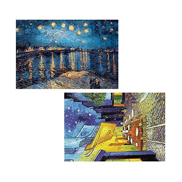 Petits Puzzles pour Adultes, 2 Ensembles De Peinture Célèbre Mini Puzzles De Puzzles Défiant Peinture À lhuile Mini Puzzles