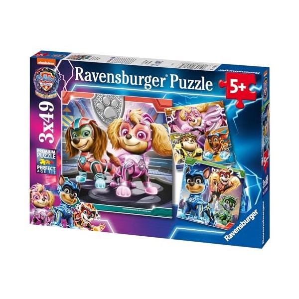 Ravensburger - Puzzle pour enfants - 3 puzzles de 49 pièces - La force de la PatPatrouille / Patpatrouille Film 2 - Fille o