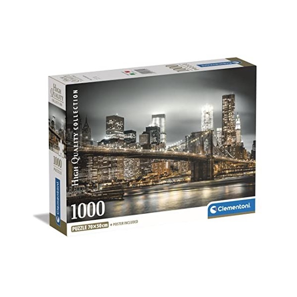 Clementoni Collection New York Skyline-1000 Pièces-Puzzle, Divertissement pour Adultes-Fabriqué en Italie, 39704