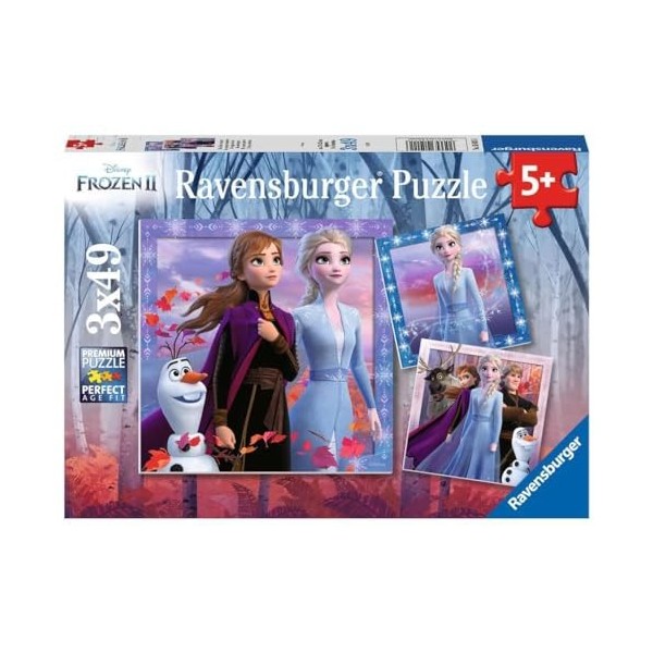 Ravensburger - Puzzle Enfant - 3 Puzzles 49 pièces - Le voyage commence - Disney La Reine des Neiges 2 - Fille ou garçon dès 