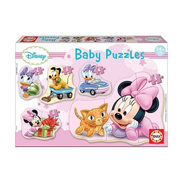 Educa - Baby Puzzles Minnie. 5 Puzzles progressifs de 3 à 5 pièces. Recommandé à partir de 2 Ans 15612 