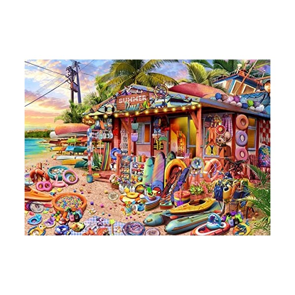 Puzzle 1000 pièces, Puzzle pour Adultes, Puzzle Impossible, Jeu de société coloré, Magasin de Plage, 1000 Puzzles pour décora