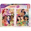 Educa - Disney Princess | 2x500 pièces avec des Images Disney | Mesure approximative: 34 x 48 cm | Inclut Fix Puzzle pour acc