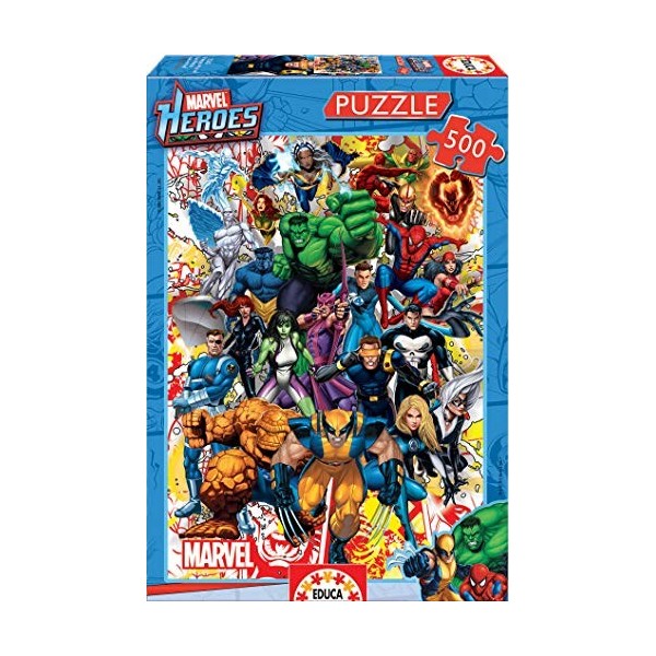 Educa - 15560 - Puzzle - Les Héros de Marvel - 500 Pièces