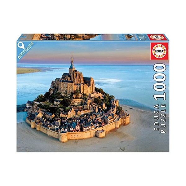 Educa - Mont-Saint-Michel | Puzzle de 1000 pièces | Mesure approximative: 68 x 48 cm | Inclut Fix Puzzle pour accrocher Le Pu