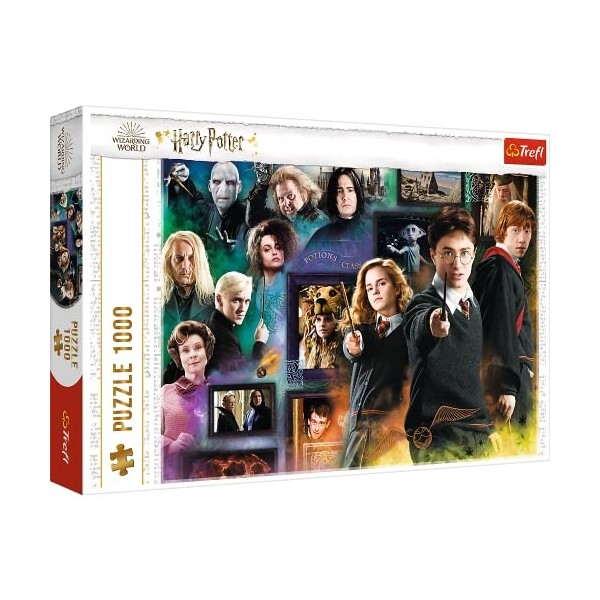 Trefl - Harry Potter Le Monde des Sorciers - 1000 Pièces, Puzzle avec des Héros, Ron, Hermione, Poudlard, Puzzle, Divertissem