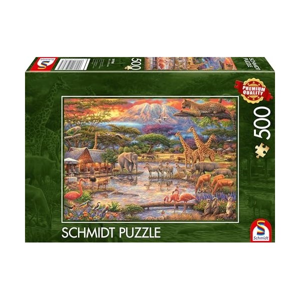 Schmidt Spiele 59708 Puzzle Paradis du Kilimandjaro 500 pièces, Multicolore