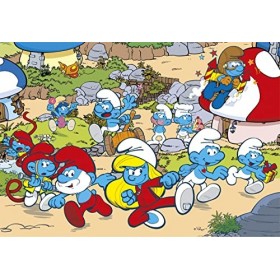 Clementoni- The Smurfs Supercolor Smurfs-104 Maxi Pièces, Enfants 4 Ans, Puzzle Dessin Animé-Fabriqué en Italie, 23773