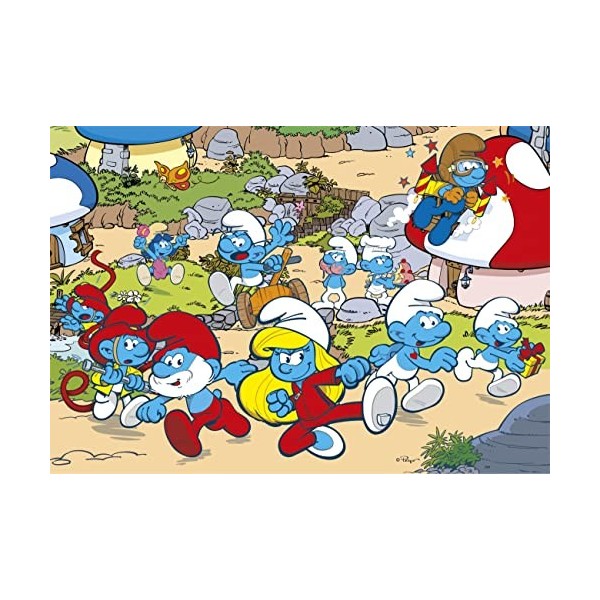 Clementoni- The Smurfs Supercolor Smurfs-104 Maxi Pièces, Enfants 4 Ans, Puzzle Dessin Animé-Fabriqué en Italie, 23773