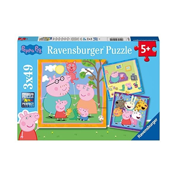 Ravensburger - Puzzle Enfant - Puzzles 3x49 p - La famille et les amis de Peppa Pig - Dès 5 ans - 05579