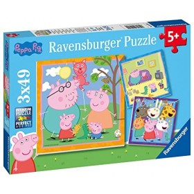 Ravensburger - Puzzle Enfant - Puzzles 3x49 p - La famille et les amis de Peppa Pig - Dès 5 ans - 05579