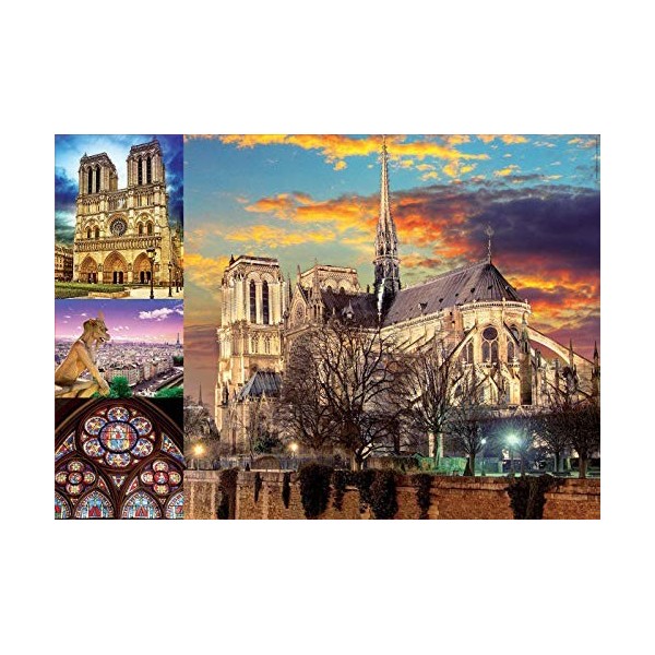 Educa - Puzzle de 1000 pièces pour Adultes | CollagedDe Notre-Dame. Comprend Fix Puzzle Tail pour laccrocher Une Fois lasse